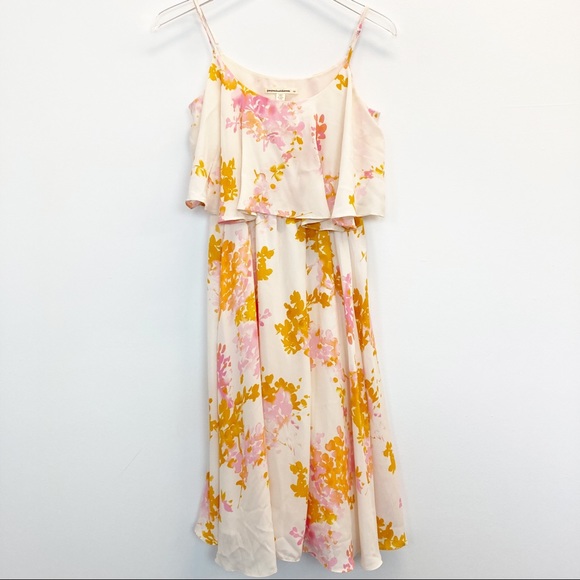 Paper Crown Dresses & Skirts - Paper Crown Peach Floral Flutter Dress XS Petite